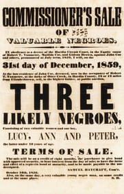 Commissioner's Sale of Valuable Negroes... ca. 1859.