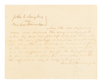 Autograph document, signed ("Lincoln & Herndon fr.d."). Logan County, Illinois, filed 19 March 1860.