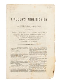 Lincoln's Abolitionism. A Searching Analysis. 1860,
