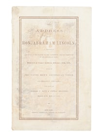 The Address of the Hon. Abraham Lincoln, in vindication of the policy of the framers of the