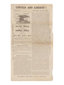 Lincoln and Liberty!! Young Men's Republican Union, 31 July 1860.