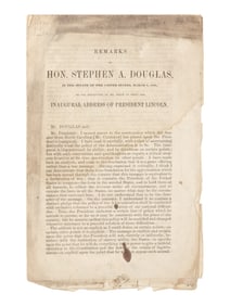 Remarks of Hon. Stephen A. Douglas, in the Senate of the United States, March 6, 1861, on the