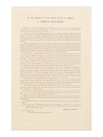First Official Broadside Printing of The Emancipation Proclamation
