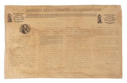 Facsimile Emancipation Proclamation, 1863.