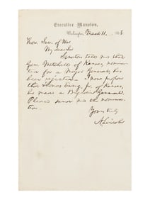 Autograph letter signed ("A. Lincoln") to Edwin Stanton, 11 March 1863.