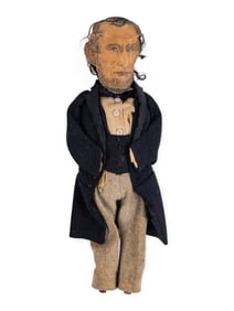 Lincoln and Johnson Campaign folk art doll, ca. 1864.