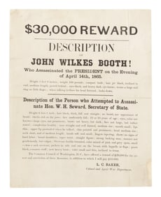 $30,000 Reward. Description of John Wilkes Booth! ca. 16 April 1865.
