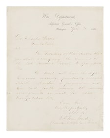 Autograph letter signed ("E.D. Townsend"), and signed invitation for Embalmer Charles D. Brown, 20
