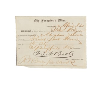 Authorizing the transport of Lincoln's body for the New York City Funeral, 24 April 1865.