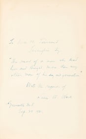 Presentation copy of Herndon's Lincoln, inscribed by the author, Jesse W. Weik.