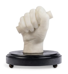 Leonard Wells Volk (1828-1895), marble sculpture of Lincoln's right hand, 1869.