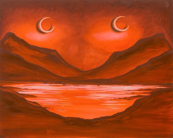 Jen Hitchings (American, b. 1988) Double Lunar Cycle (orange), 2020