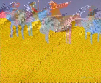 Fritz Scholder (Luiseño, 1937-2005) Four Indian Riders, 1967