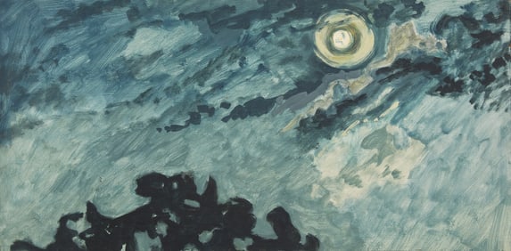 Lois Dodd (American, b. 1927) Moon + Treetop, 1983