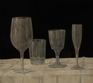 John Wilde (American, 1919-2006) Still Life with Glassware, 1963