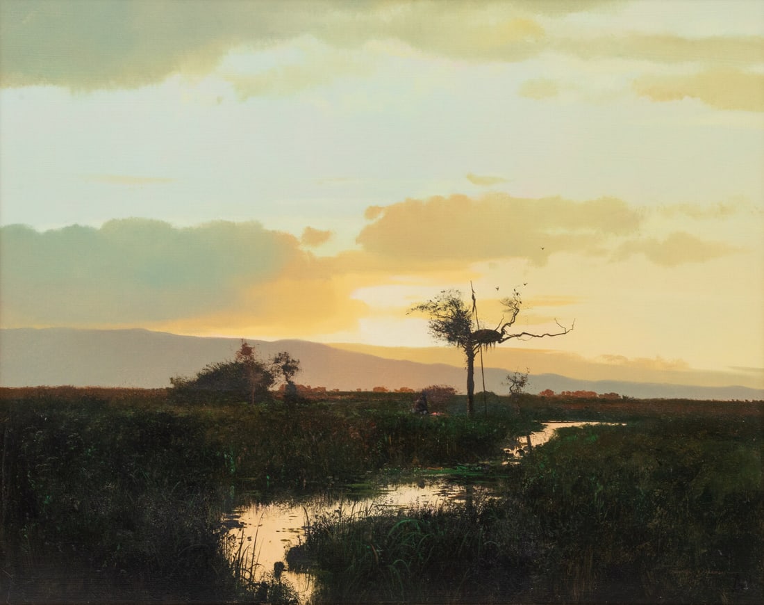 Michael Coleman (American, b. 1946) Indian Encampment, 1972: Michael Coleman (American, b. 1946) Indian Encampment, 1972 oil on board signed Michael Coleman and dated (lower right) 24 x 30 inches. The Art Collection of Tom and Virginia Coblentz This lot is loca