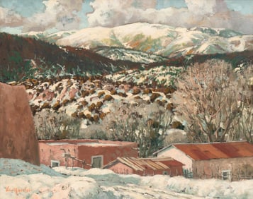 Carl Von Hassler (German/American, 1887-1969) Winter in San Antonio, N.M.