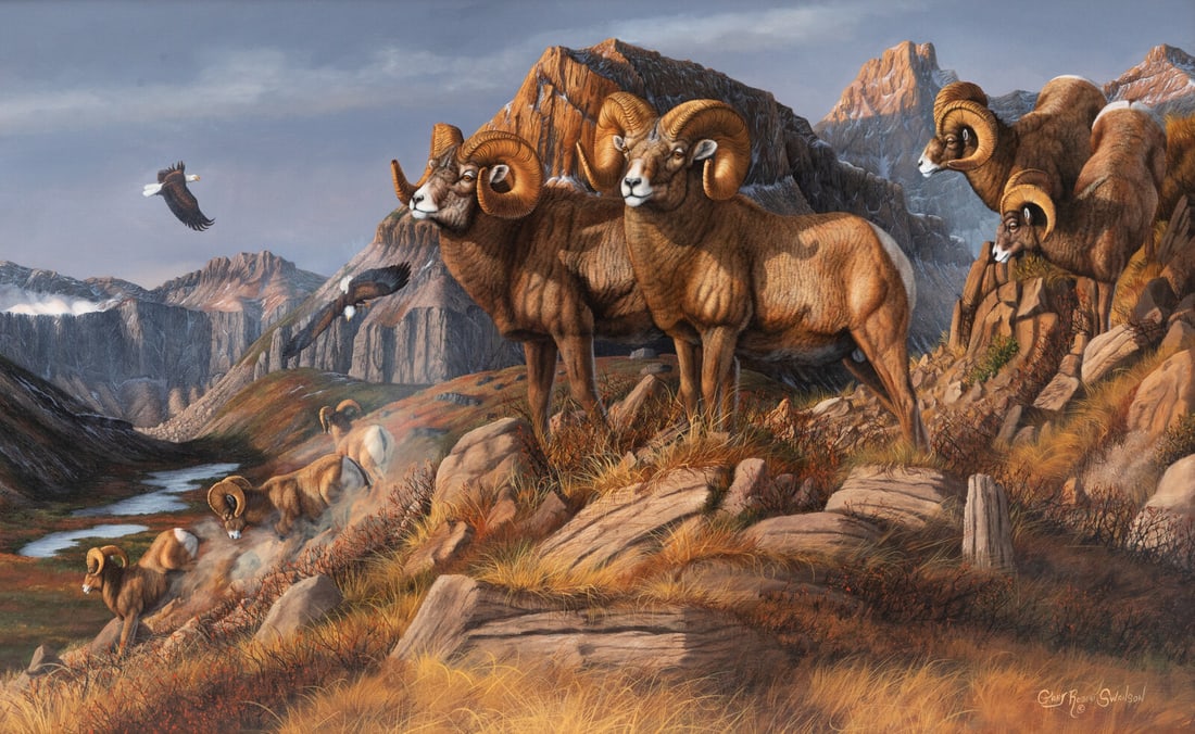 Gary R. Swanson (American, 1942-2010) Where Eagles Soar (1 of 3)