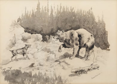 Frederic Remington (American, 1861-1909) The Bear-Trap (Trapped in the Wilderness), 1892