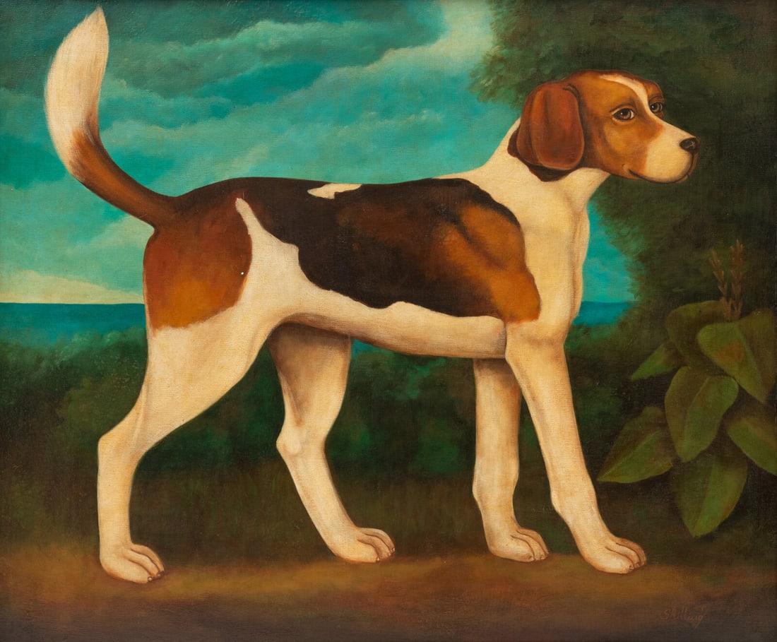 William Skilling (American, 1892–1964) Beagle: William Skilling (American, 1892–1964) Beagle oil on canvas signed Skilling (lower right) 30 x 36 inches. This lot is located in Denver.