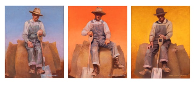 Gary Ernest Smith (American, b. 1942) Grain Sackers I, II, III (triptych)