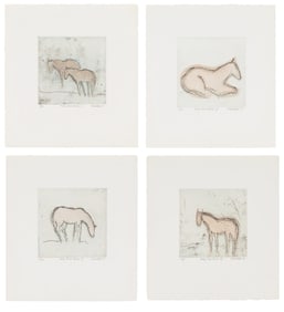 Theodore Waddell (American, b. 1941) Four Works: Ruby River Horses II, edition 8/20, Ruby River