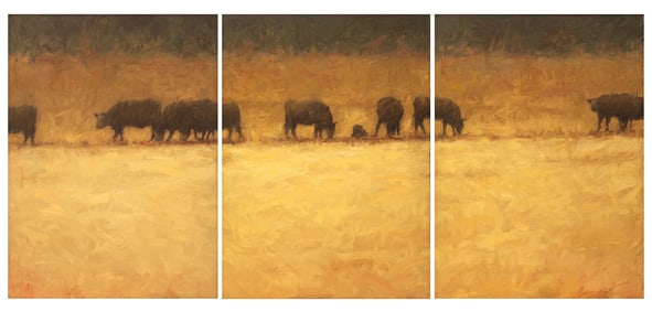 Terry Gardner (American, 20th Century) The Feeding Trail (triptych), 2005