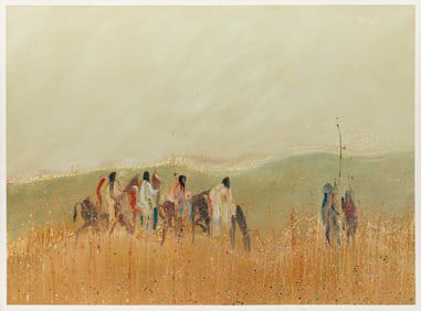 Earl Biss (Apsáalooke, 1947-1998) Two Chiefs, Four Wives