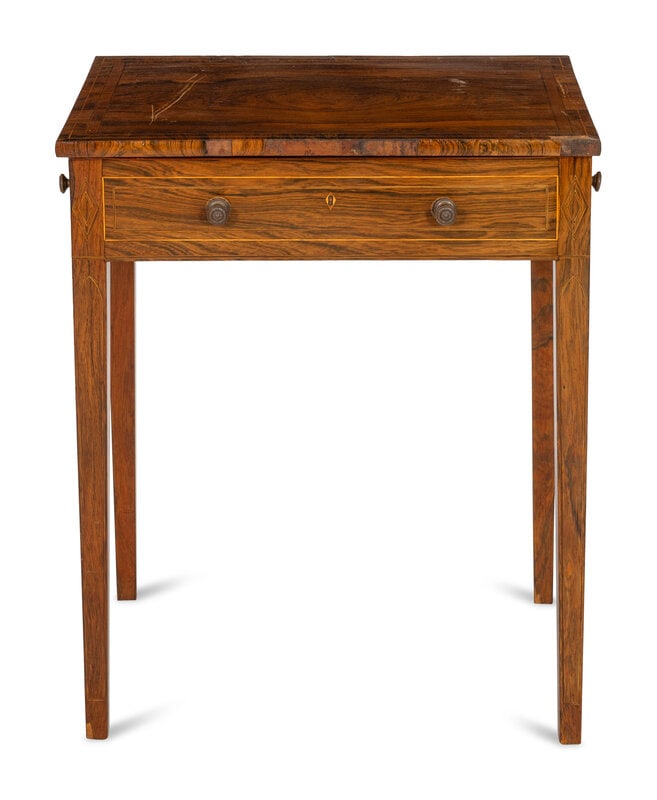 A George III Style Rosewood String-Inlaid Work Table (1 of 2)