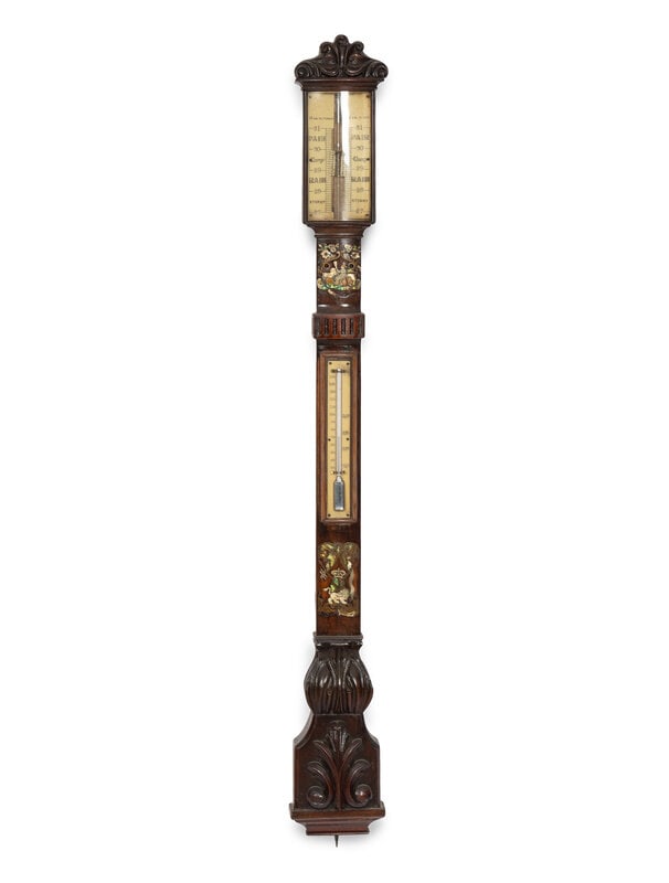 An English Mahogany Stick Barometer  (1 of 3)