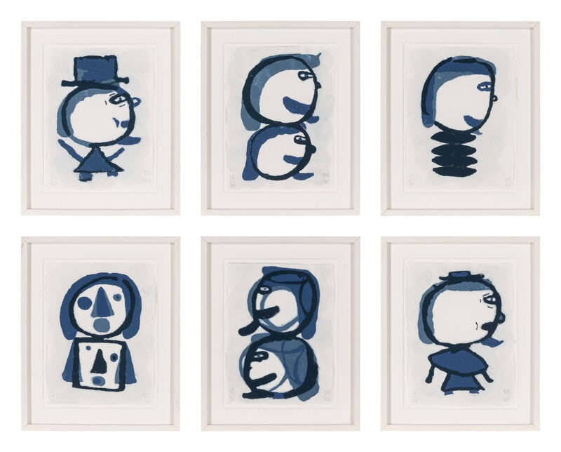 Donald Baechler (American, 1956–2022) York Suite (complete set of 6), 2000: Donald Baechler (American, 1956–2022) York Suite (complete set of 6), 2000 stencils on handmade paper each initialed, dated, and numbered 13/50 in pencil Each sheet: 12 x 9 inches.