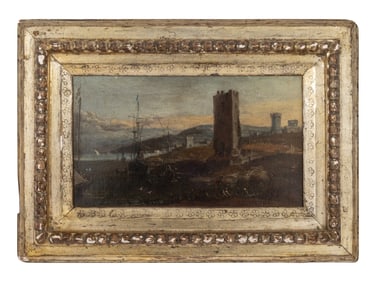 Neapolitan School, 18th Century A Mediterranean Harbor