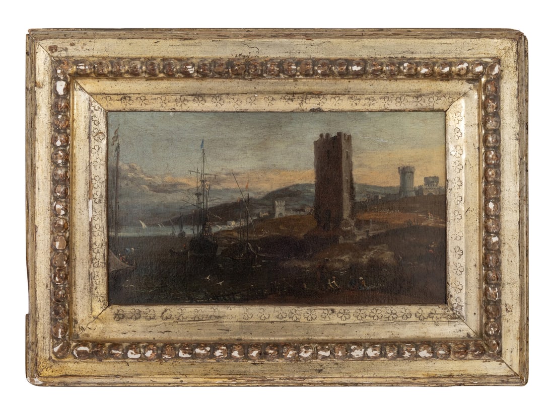 Neapolitan School, 18th Century A Mediterranean Harbor (1 of 3)