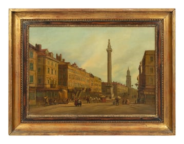 After Canaletto (19th Century) The Monument from Gracechurch Street, London