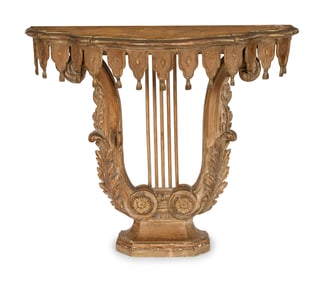An Italian Neoclassical Style Polychromed Console d'Appliqué