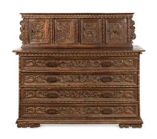 An Italian Baroque Walnut Console Cabinet