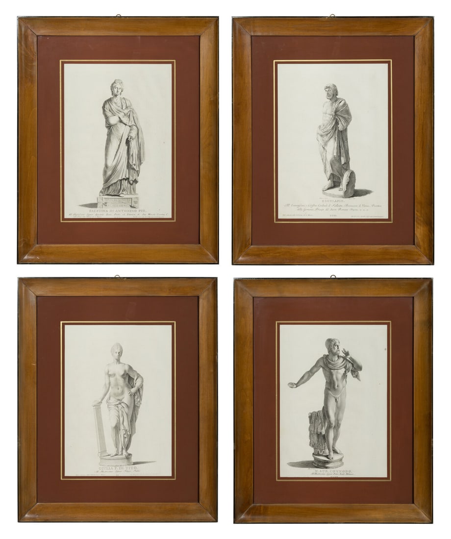 A Set of Four Prints of Antique Statues published by Antonio Maria Zanetti (1706-1778)]. From Delle (1 of 13)