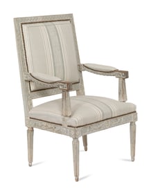 A North European Neoclassical Painted Armchair