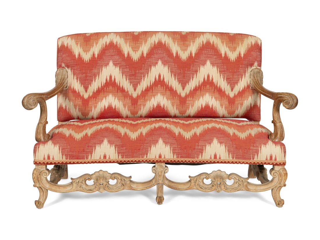 A Louis XIV Style Cerused Oak Settee (1 of 2)