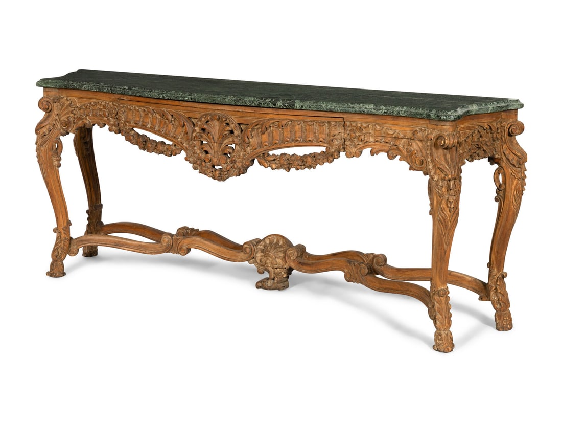 A Large Régence Console Table with Verde Marble Top (1 of 3)