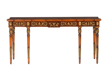 A Karges Louis XVI Style Parcel Gilt Console Table