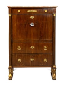 An Empire Style Secrétaire à Abattant with Marble Top by Ipolito Ceri