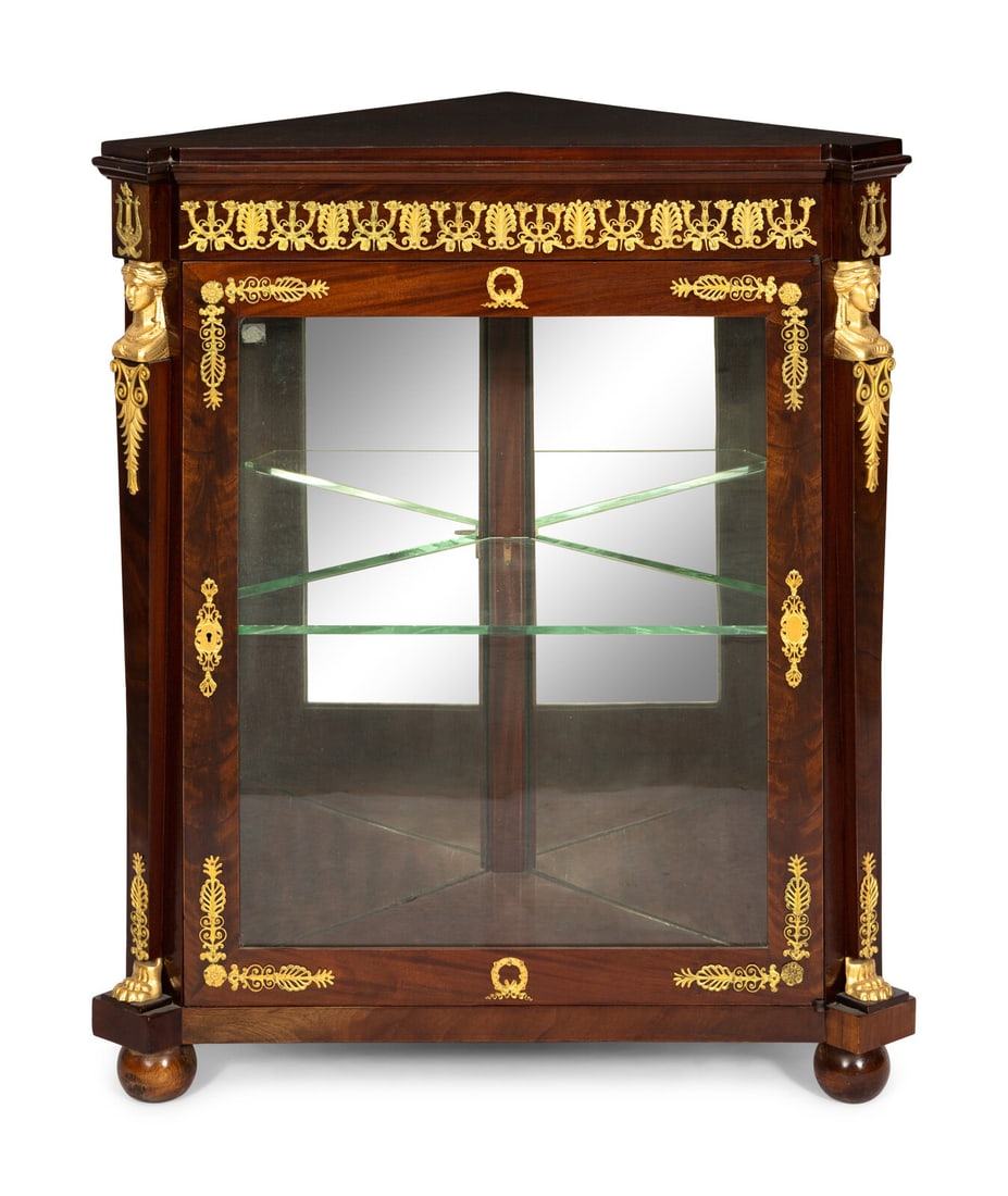 An Empire Style Gilt Bronze Mounted Corner Cabinet (1 of 3)