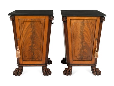 A Pair of Regency Mahogany Pedestal Cabinets