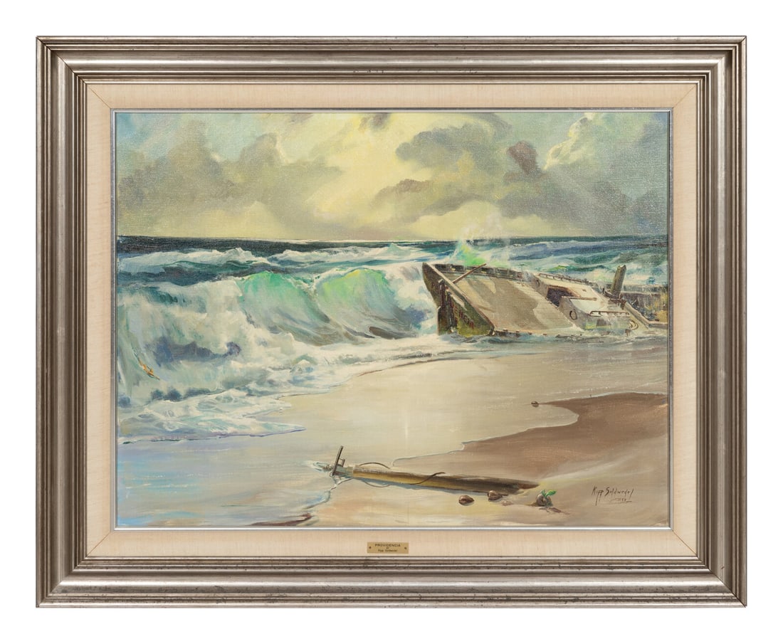 Kipp Soldwedel (American, 1913 - 1999) The Wreck of the Providencia on Palm Beach (1 of 3)