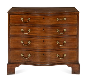 A George III Mahogany Serpentine-Front Commode