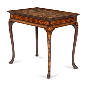 A Dutch Marquetry Fruitwood Side Table