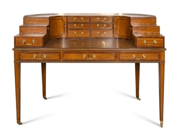A Baker Satinwood and Rosewood 1765 Carlton House Desk
