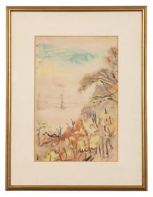 David Burliuk (Ukrainian/ American, 1882 - 1967) The George Washington Bridge, New York, 1945