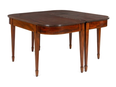 A Large George III Inlaid Mahogany Extendable Dining Table